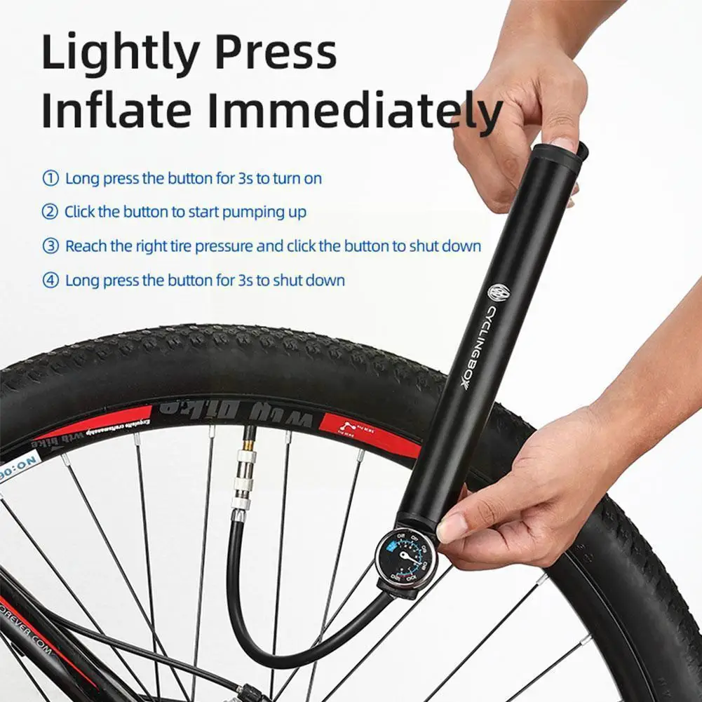 

Велосипедный насос, электрический портативный велосипедный насос высокого давления из алюминиевого сплава, J3R5