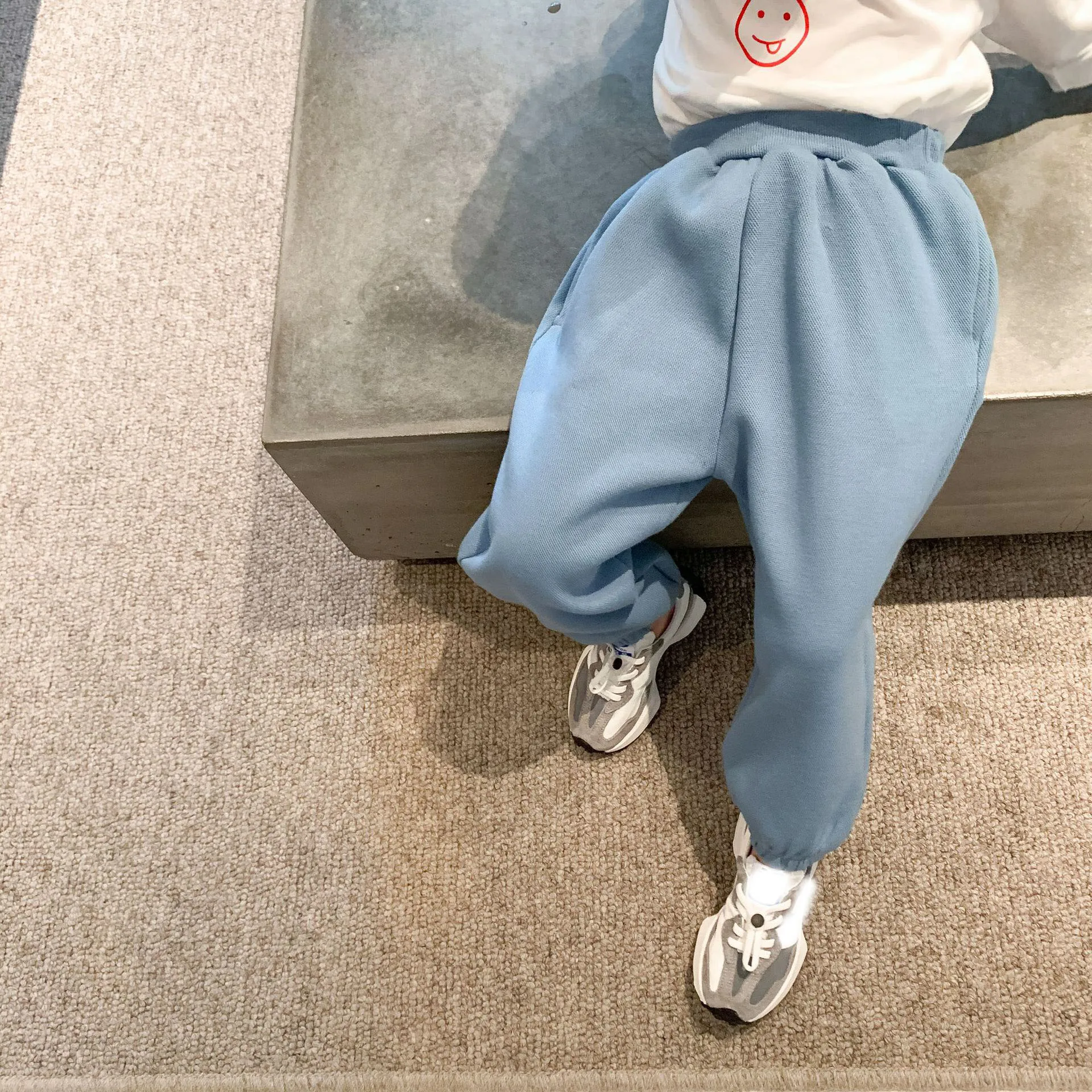 

Autumn little girl pants 2020 new girls boys casual cotton trousers children's solid color sweater pants baby girl clothes
