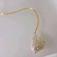 fashion natural multicolor baroque pearl gold 18k necklace gift classic hook lucky easter beautiful fools day freshwater