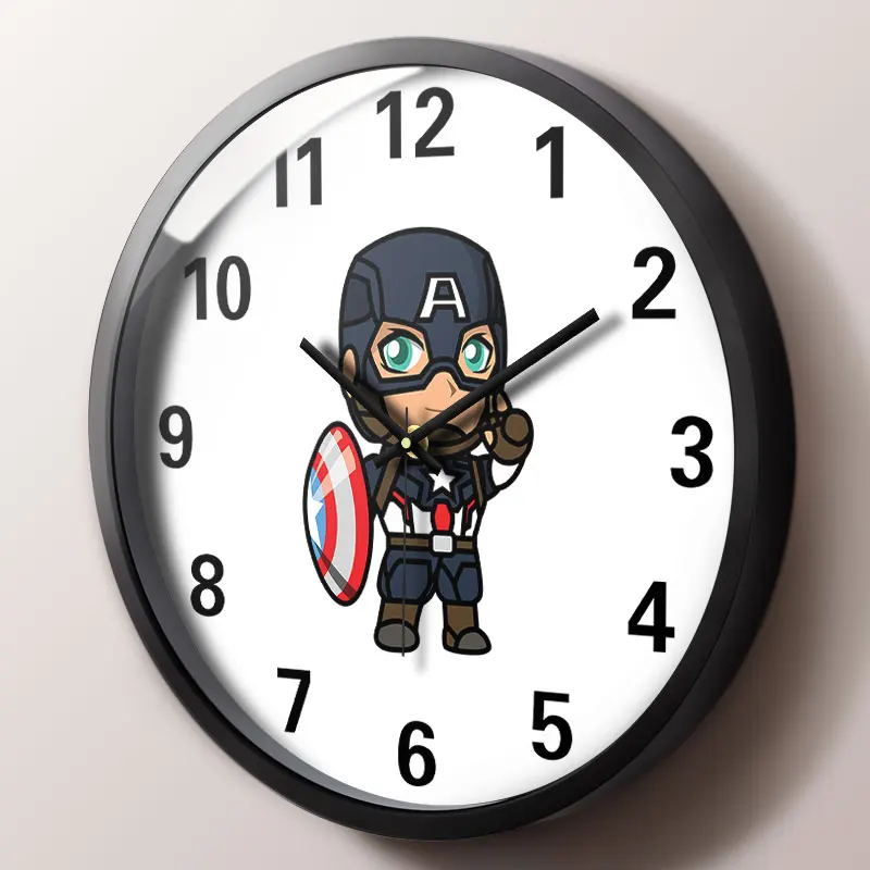 

2021 Marvel Captain America Wall Clock Electronic Smart Luminous Timer Wake Up Children's Desktop Alarm Clock Bedroom Decoration