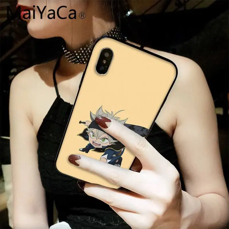 

MaiYaCa asta black clover Soft black Phone Case for iPhone 12 8 7 6 6S Plus X XS MAX 5 5S SE XR 11 12 pro promax