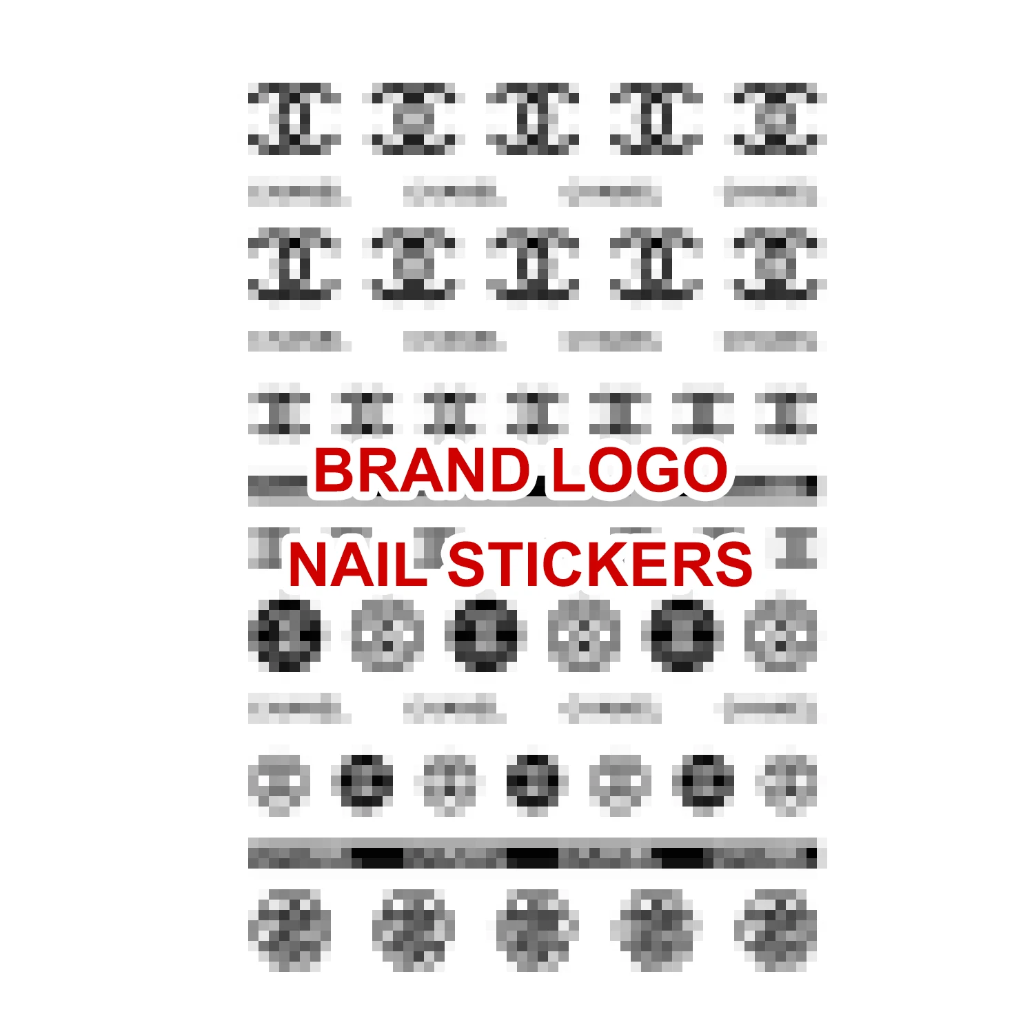 

Nail Art Sticker 3d Luxury Brand Logo Design Diy Nail Art Decals Self-Adhesive Nail Art Slider Decorative Small Stickers