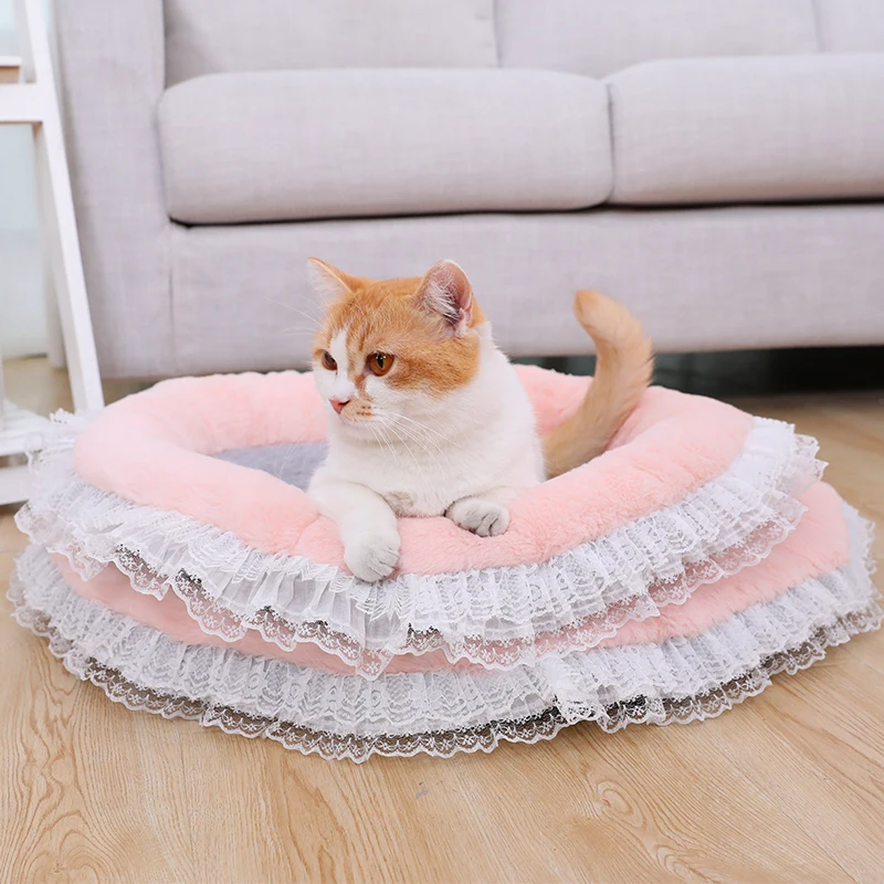 Hoopet кровать для кота-любимца дом милый розовый мягкий кровать для щенка коврики диван домик для собак, кошек спальный мешок Товары для домашних животных