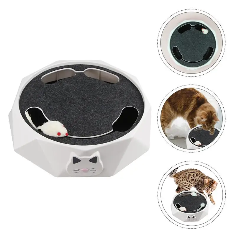 

1pc Durable Chic Cat Turntable Toy Electronic Mouse Cat Toy Electric Pet Toy Mouse Hunt Toy