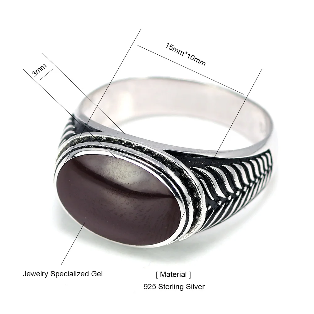 Кольцо из серебра 925 пробы с камнем для мужчин и женщин|Кольца| |