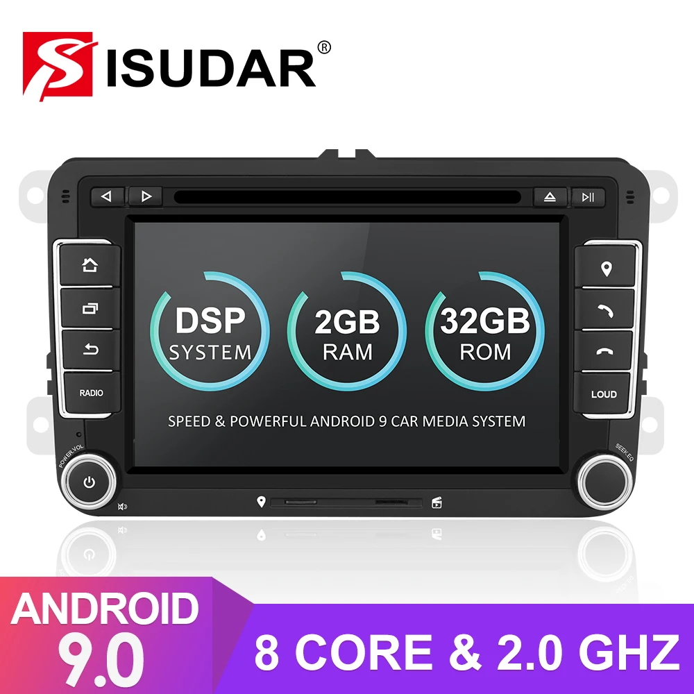 Isudar 2 Din Авто Радио Android 9 для VW/Golf/Tiguan/Skoda/Fabia/Rapid/Seat/Leon/для автомобиля Skoda gps