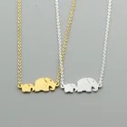 Ожерелье Счастливый слон для мамы и ребенка, подвески, Женская Модная бижутерия, цепочка из нержавеющей стали золотого цвета, подарки для мам и детей