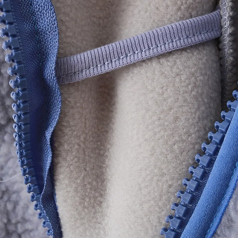 

Artsnie Winter Fleece Patchwork Coats Women Turtleneck Long Sleeve Oversized Jackets Streetwear Zipper Warm Blue Coats Chaqueta