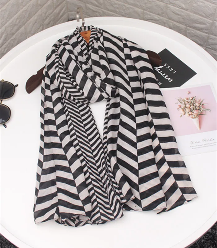 KYQIAO foulard femme fashion winter scarf women autumn Spain style long black white geometric Muslim Hijab | Аксессуары для одежды