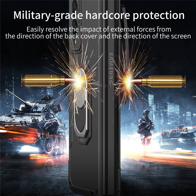 Armor Back Cilp Phone Case for Samsung Galaxy Z Fold 3 5G Anti-fall Protective Folding Cases Cover Accessories with Holder | Мобильные