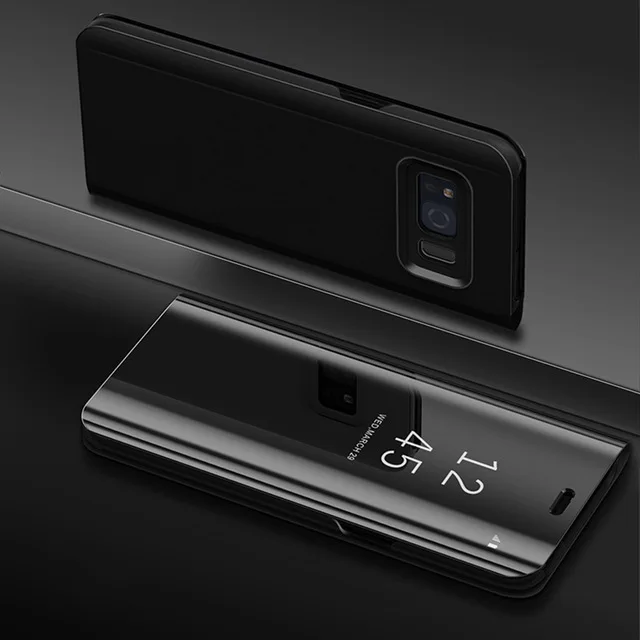 Роскошный чехол для телефона с откидной крышкой и подставкой для samsung Galaxy s10 e S9 S8 Plus s10plus S6 S7 Edge S6Edge note 5 8 9 - Цвет: Black