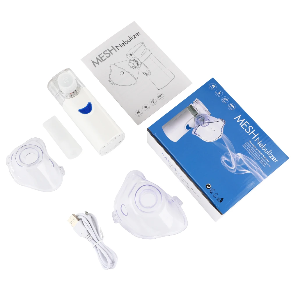 

Health Care Portable Mesh Nebulizer 10ml Ultrasonic Mist Inhale Nebulizer for Children Adult Medical Equipment USB Cable