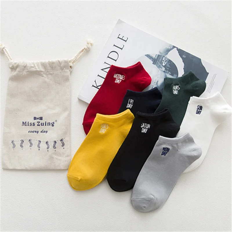 Носки женские с вышивкой 7 пар|Носки| |