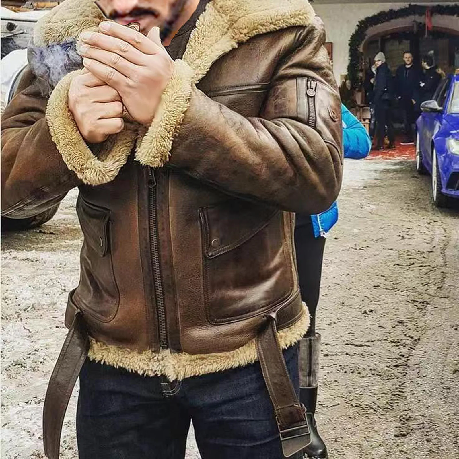 

2021 Winter Retro Leather Jacket Men Fleece Warm Jackets Coat Men's Outwear Male Casual Thicken Windproof Overcoats Jacket