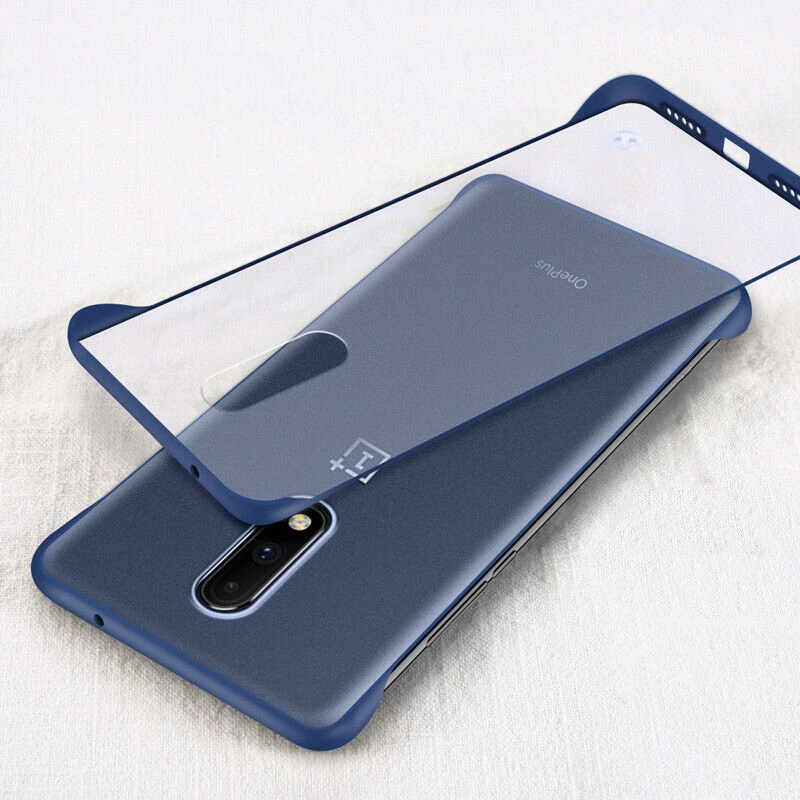 Бескаркасный чехол для OnePlus 7 Pro 6 6 t прозрачный жесткий чехол для One Plus 7pro 6 t Защитный матовый чехол для телефона 1+ 7 - Цвет: Синий