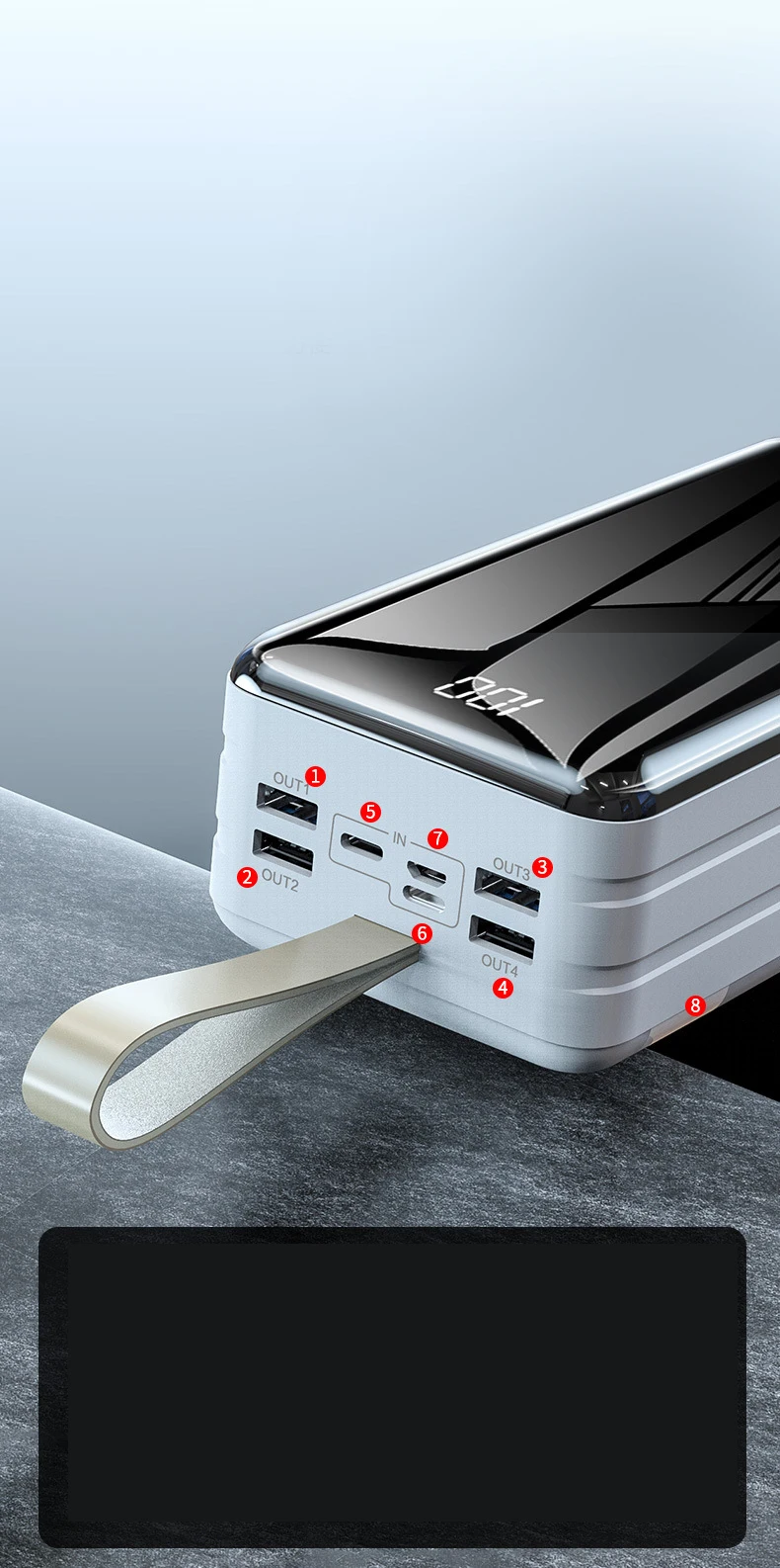 80000mah внешний аккумулятор портативный светодиодный цифровой дисплей Внешняя