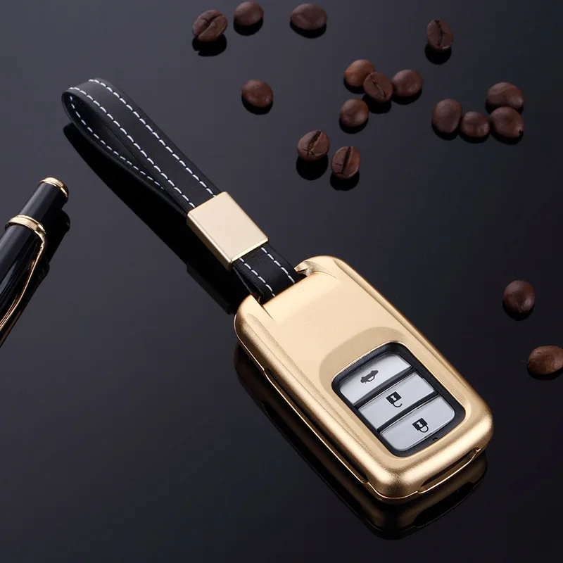 Чехол для ключей из алюминиевого сплава автомобиля чехол смарт-ключей Honda Civic CR-V