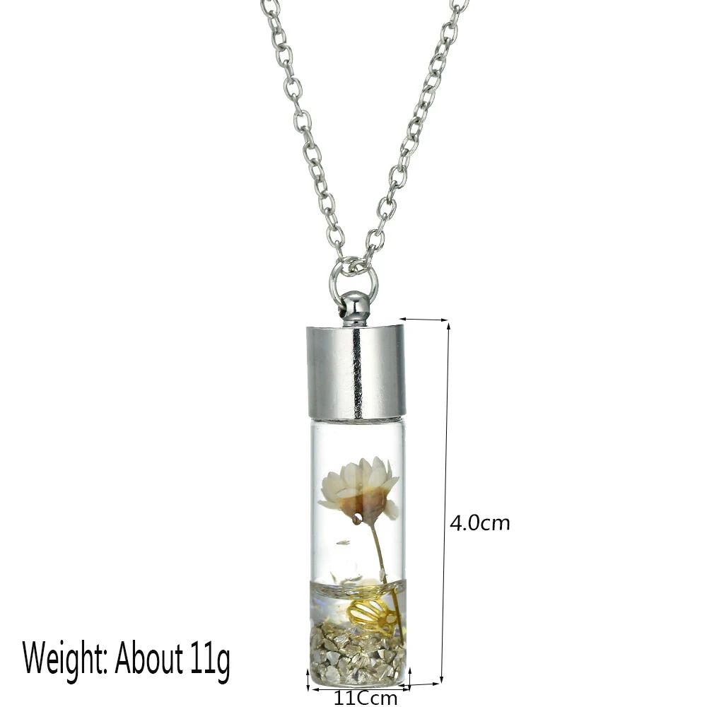 SONGDA ожерелье в форме бутылки с сушеным цветком постоянное сохранение ручная