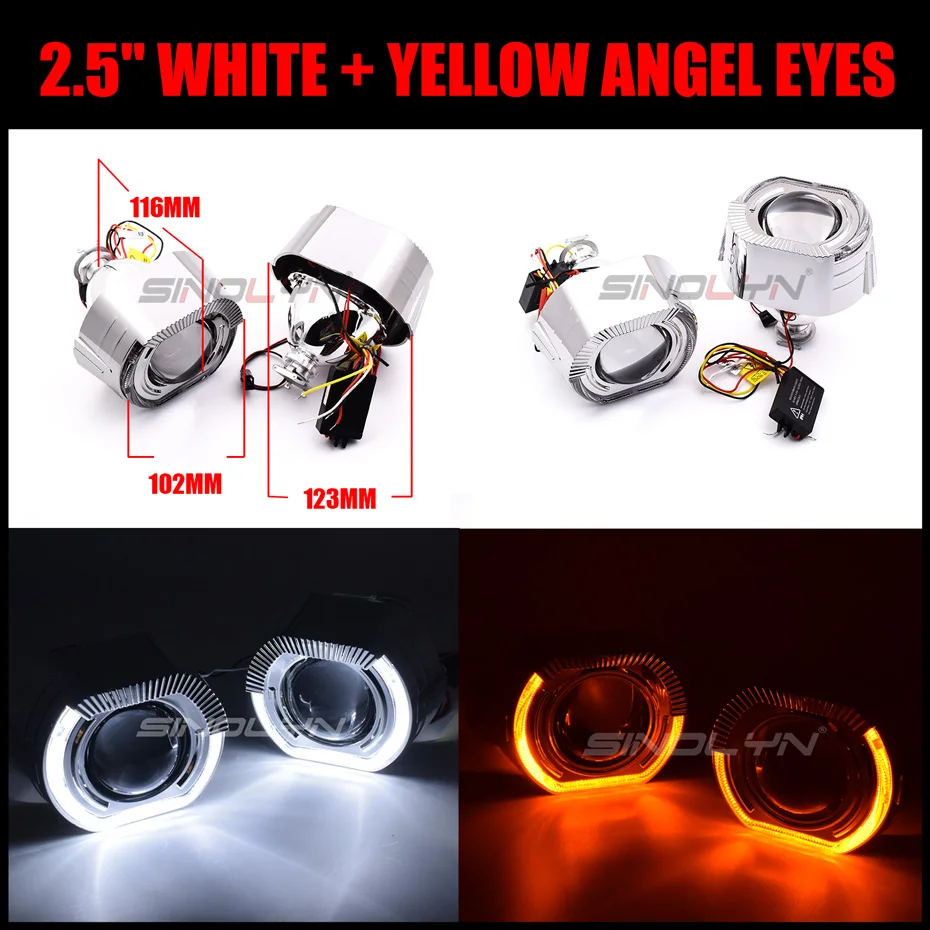 

Sinolyn 2,5/3,0 Дюймовые Ангельские глазки Биксеноновые линзы проектора для фар H7 H4 светодиодные указатели поворота Автомобильные фары Автомобильные аксессуары,ангельские глазки,би лед линзы,линзы для фар