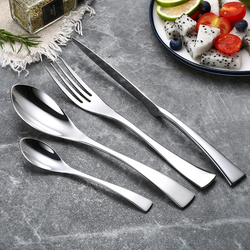 24Pcs/set 304 Stainless Steel Cutlery Set Tableware Silverware Set Western Food  Fork Knife Dinnerware Set Drop Shipping