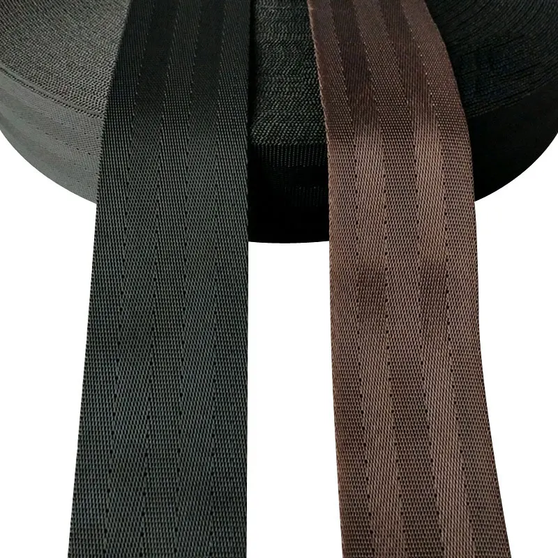 

2M 50mm Coffee Black Child Seat belt thickening webbing polyester organza ribbon wired ribbon Jacquard Ribbon Outdoor seat belt