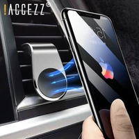 accezz magnetic car phone holder stand for iphone 11 pro x samsung air vent mount mobile phone iron sheet sticky magnet bracket