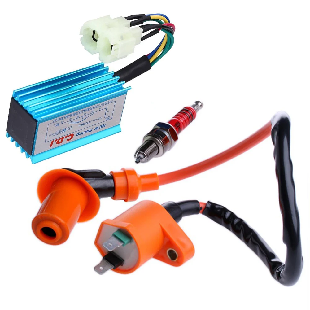 Гоночная Производительность CDI + катушка зажигания Свеча подходит для скутера gy6