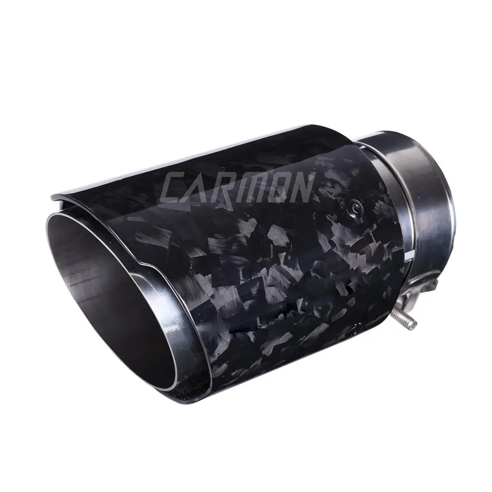 

1 шт., универсальный автомобильный глушитель с прямой кромкой, глянцевый, кованый, Углеволокно, наконечник выхлопной трубы, наконечник выхло...