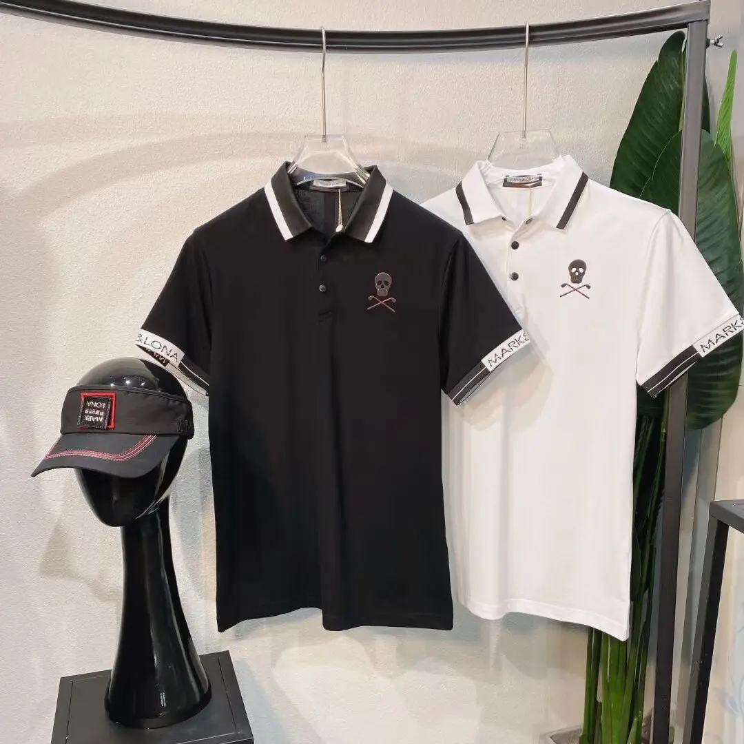 

New 2021 ML Men's Golf Polo-Shirt Summer Sports Quick-Dry Short Sleeves