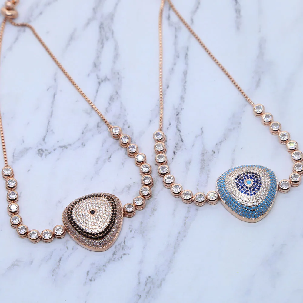 Женский браслет-цепочка для тенниса регулируемый браслет синего цвета с