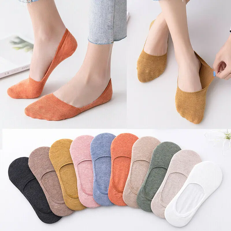 

Носки-невидимки Женские однотонные на весну-лето