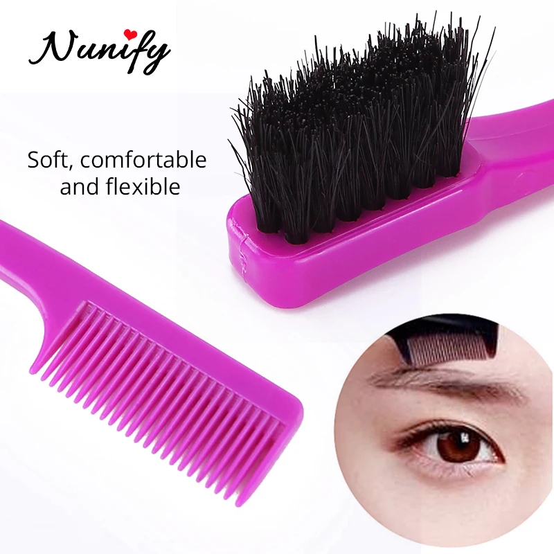 Двухсторонняя расческа Nunify Beauty с контролем краев щетка для укладки волос бровей