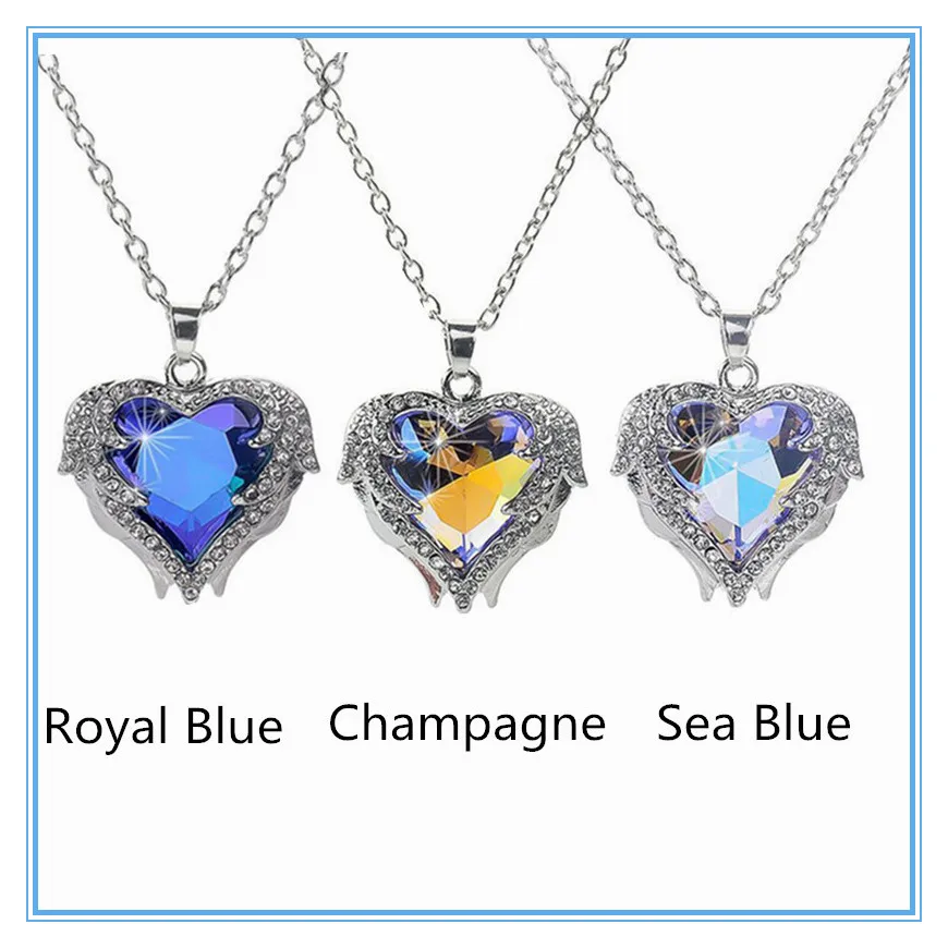

New Charm Fashion Beauty Women's Gift Party Adjustable Alloy Rhinestone Women's Adjustable Angel Wings Heart Necklaces
