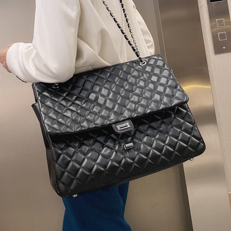 

Большая стильная сумка для отдыха, Женская вместительная сумочка на цепочке со стразами, Женский саквояж, мессенджер на плечо