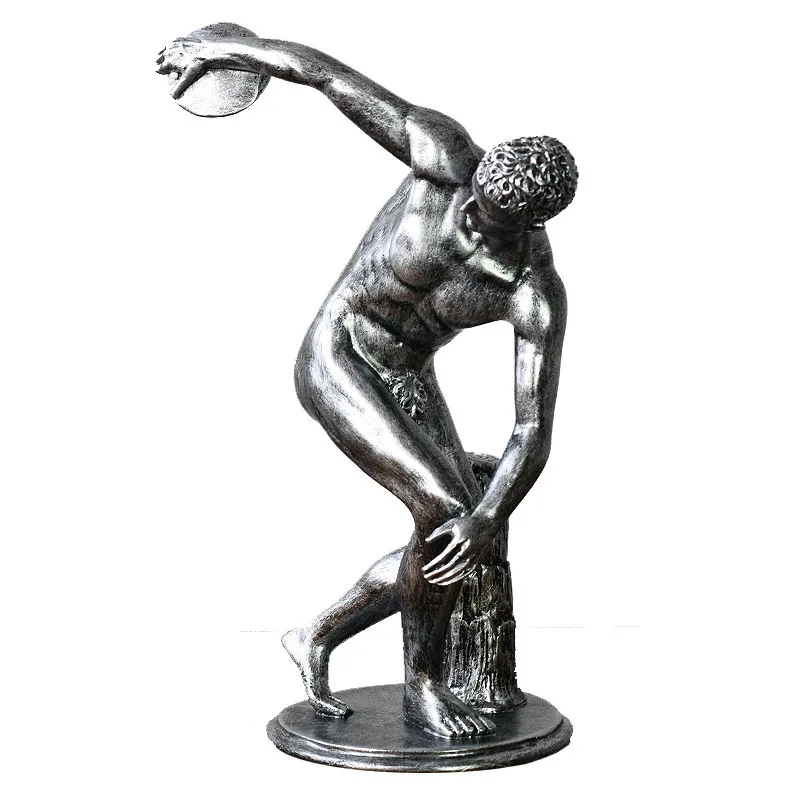 [VIP] Ретро скульптура персонажа фигурка Discus Thrower статуя спортсмена гостиная ТВ