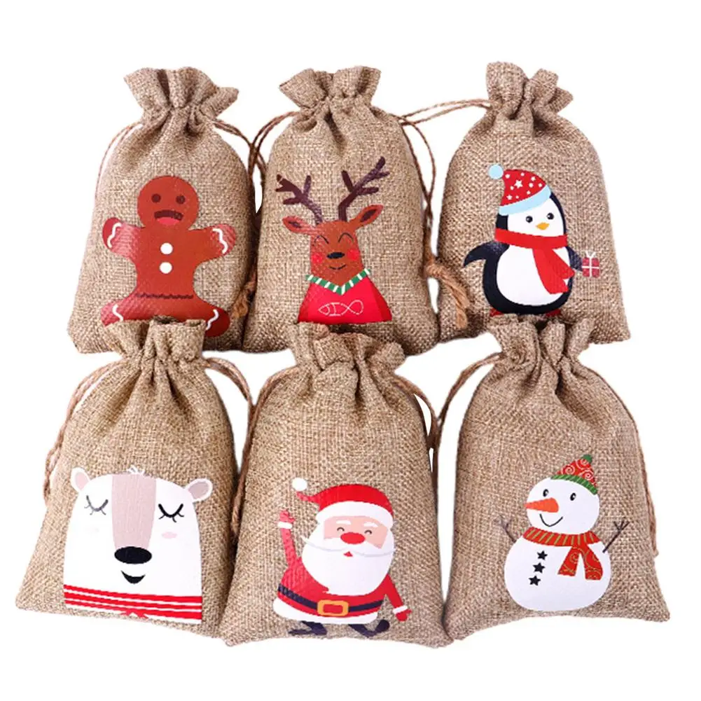 

2021 Christmas Advent Calendar 24 Days Burlap Gift Bags With Drawstring Candy Bags Sacks & DIY Christmas Countdown Decorations