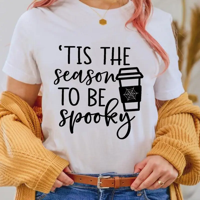 

Halloween Drink New 90s Fall Autumn Thanksgiving Women T Top Print Female Tee Shirt Cartoon Fashion Graphic T-Shirts