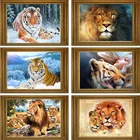 Набор для алмазной мозаикивышивки 5D, лев, тигр