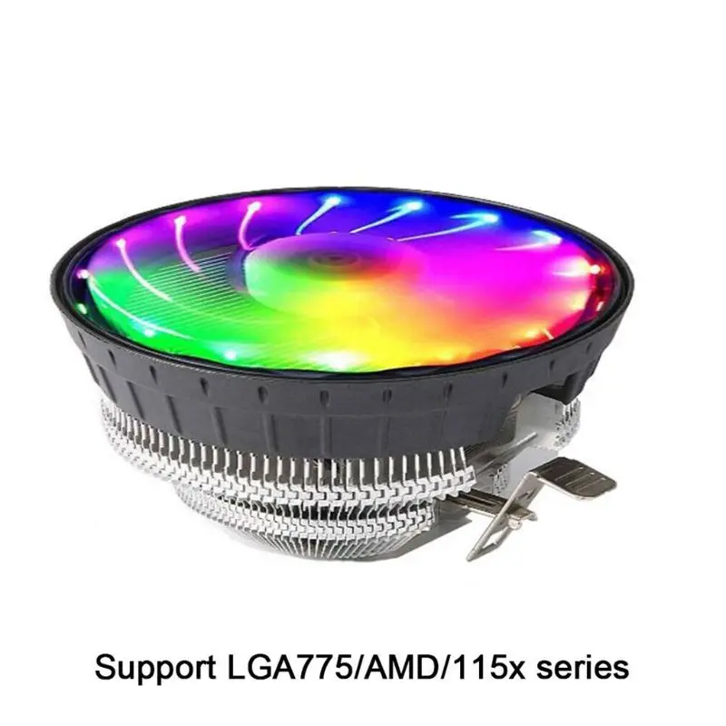 

RGB LED Light Heatsink Cooling Fan Silent CPU Cooler for LGA 775 AM2 M2EC