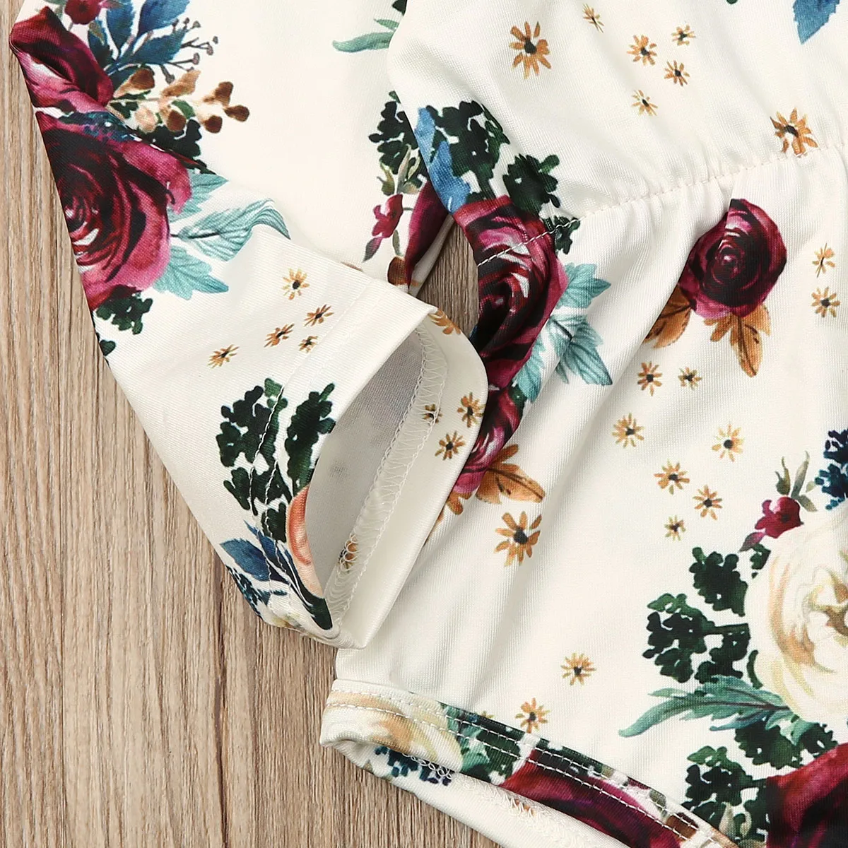 

Newborn Baby Girl Flowers Clothes Long Sleeve Romper Jumpsuit Holiday Outfits