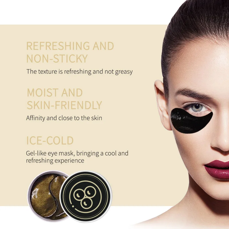 

Collagen Eye Mask, Black Caviar Extract Under Eye Patches, Eye Mask for Puffy Eyes, Anti-Wrinkle Gel Pads - 60 Under Eye Pads