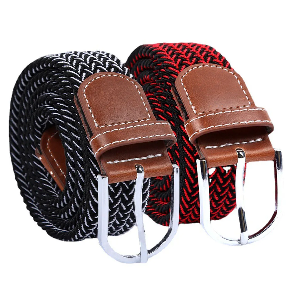 

Elastic Woven Canvas Belts for Men Military Tactical Strap Belt Pants Jeans Women's Belt Free Punch Metal Pin Buckle Waistband