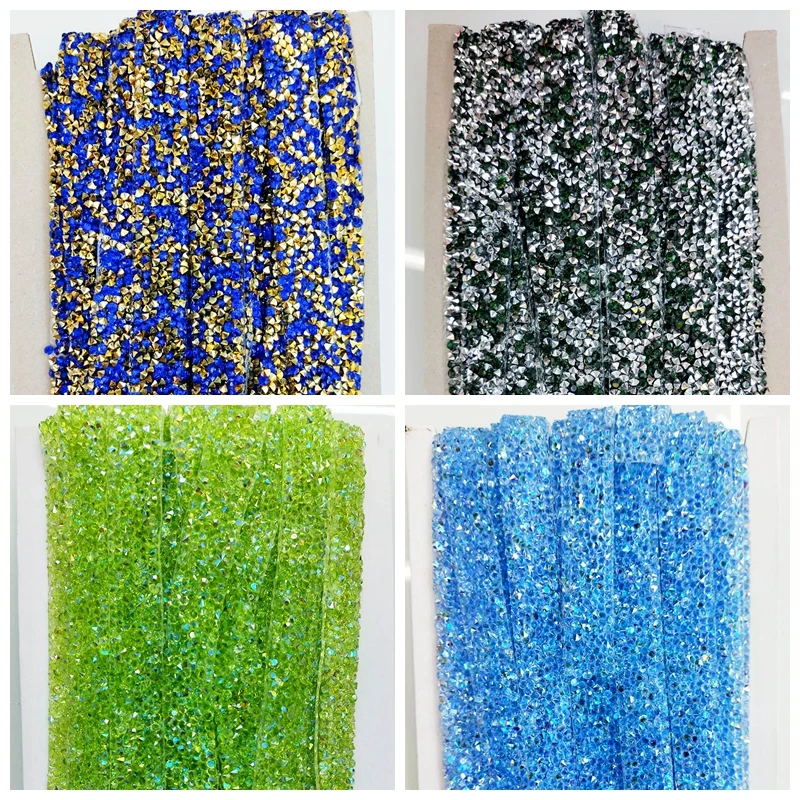 Аппликация горячей фиксации полимерная стразы лента блестящие украшение для