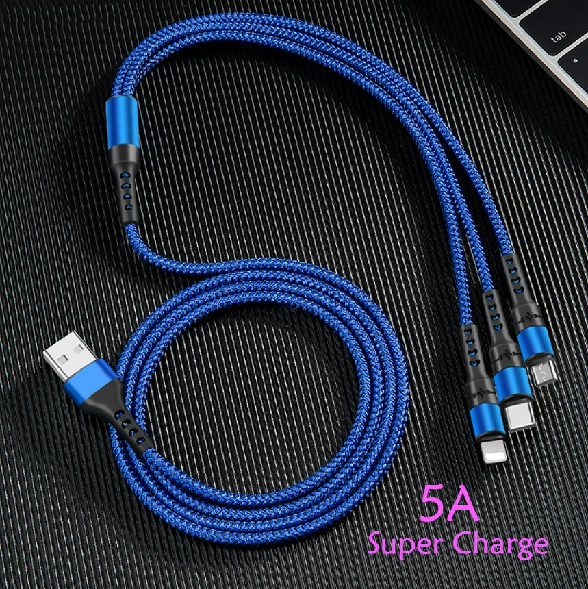 FLOVEME 5A 3 в 1 USB кабель для iPhone зарядное устройство Быстрая Зарядка Micro Type C Samsung S10 Xiaomi