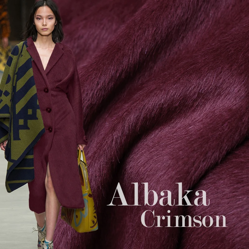 Темно красная ткань высококачественная шерсть альпака с покрытием материалы для