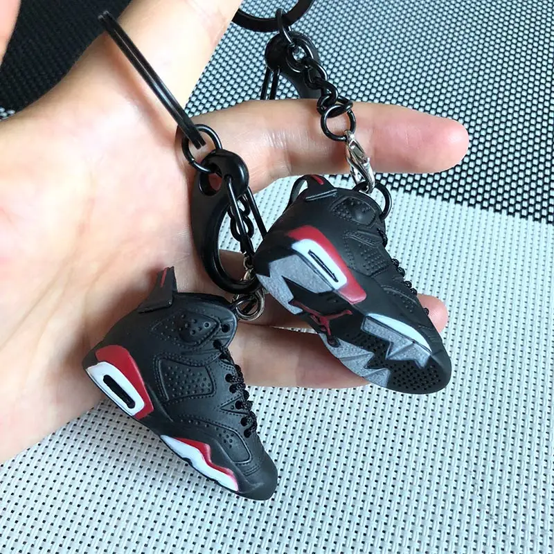 a-pair-AJ6 Howplay Mini Sneakers Basketball Shoes Keychain 3D Backpack Pendant Bag Charm AJ1 OW Creative Gifts Keyring for1/6 Soldier Doll - Цвет: a-pair-AJ6