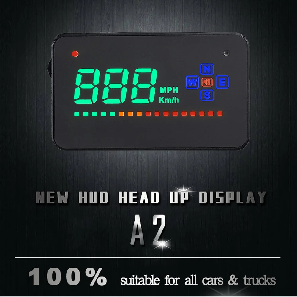 

New Head Display Digital Universal Car HUD Speedmeter Over Reminder MPH (Black)