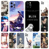violet evergarden clear case for iphone 13 mini 12 pro 11 xr se 2020 xs max 7 8 plus x silicone phone cover 6 6s shell fuana sac