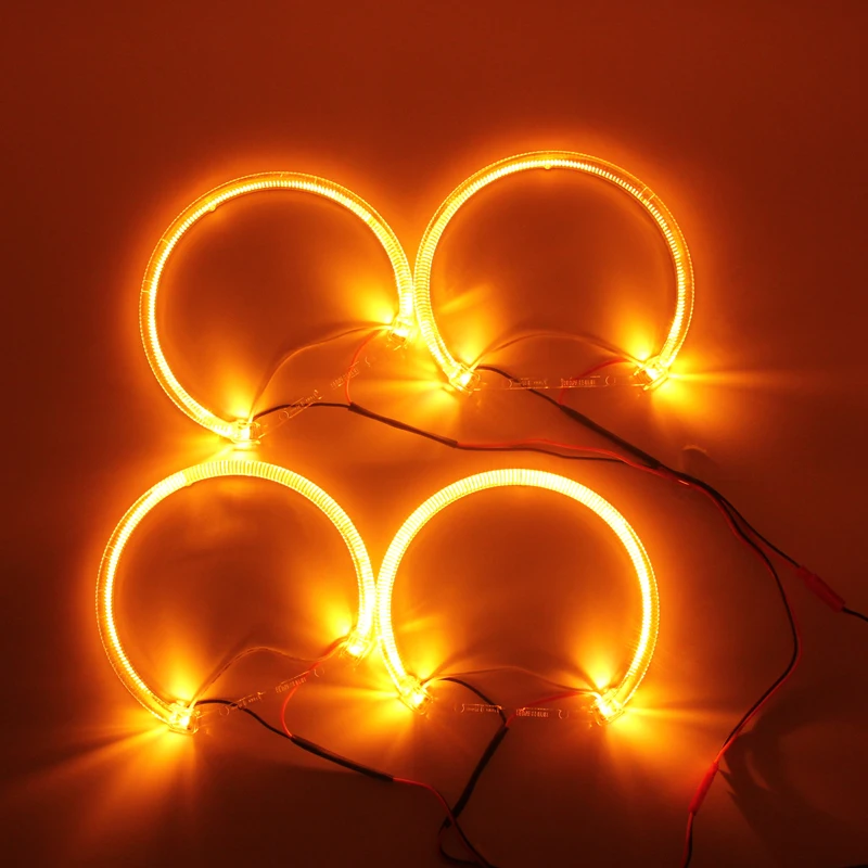 

Rockeybright 4*131mm rings for BMW E46 E39 E38 E36 projector headlights halo ring kit yellow angel eyes kit SMD LED Angel Eyes