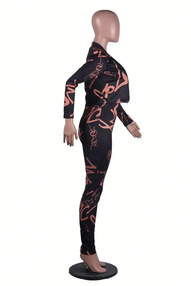 

clothes fashion 2 piece for exercise plus size corset women letter print pants black jumpsuits